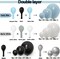 Blue Black Balloon Garland - Double Stuffed Pearl White Dusty Blue Balloons Black Silver Balloon Arch for Graduation Birthday Anniversary Baby Shower Wedding Party Decorations